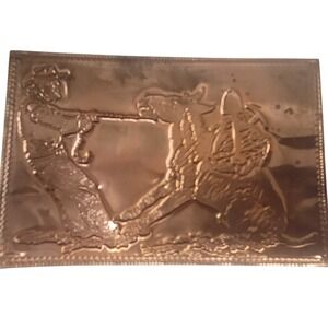 Vintage Kopper Kard Copper Engraving Miner‎ Burro Rocky Mountains Utah